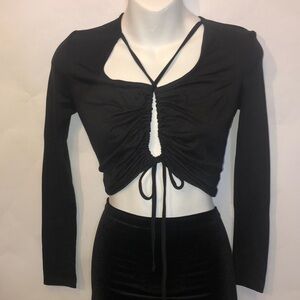 Sexy Black Peek-a-boo Top